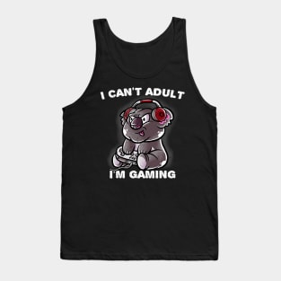 I Cant Adult Im Gaming Introvert Gamer Nerd Koala Bear Tank Top